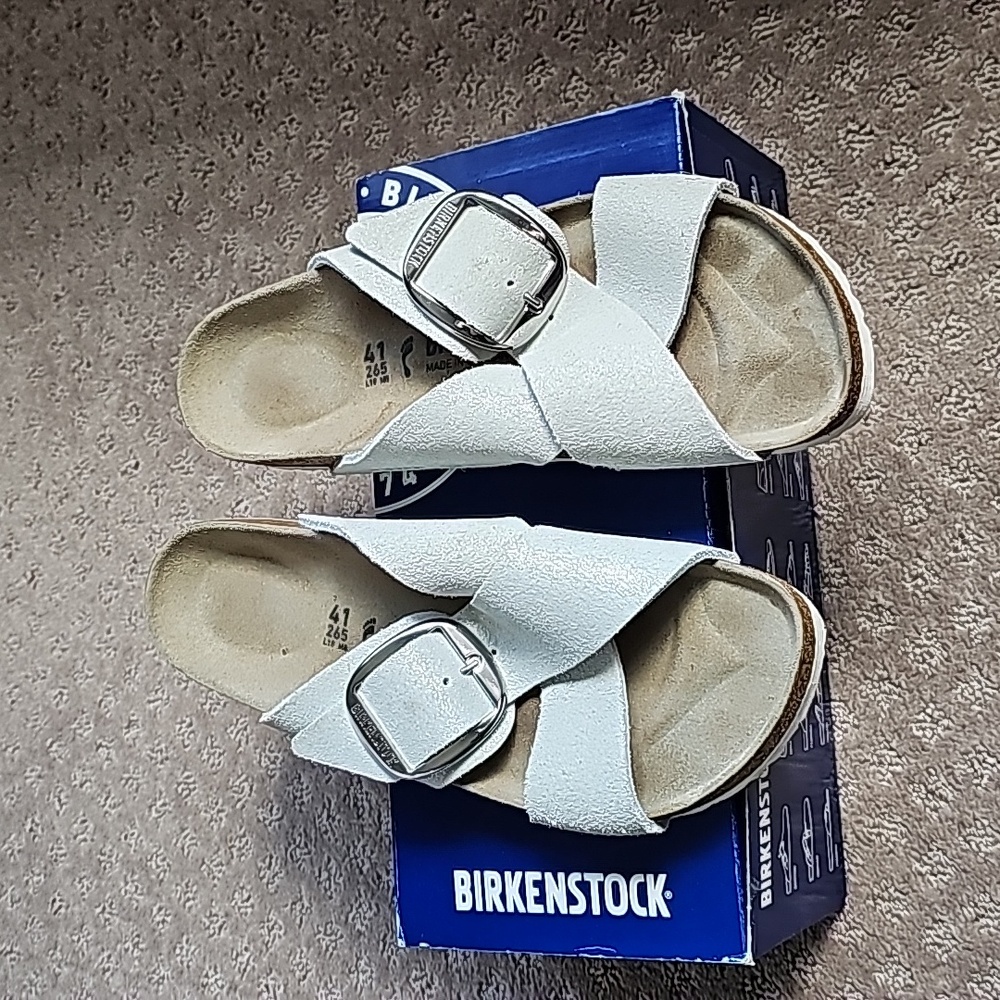 Siena Suede Big Buckle Birkenstock Woman's Sandals